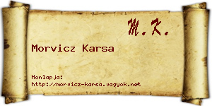 Morvicz Karsa névjegykártya